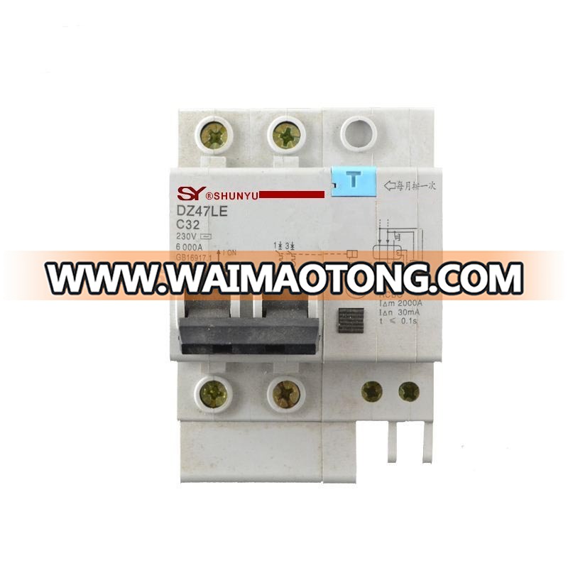 New Type 2P+N 16,20,25,32,40,63A Residual Current Circuit Breaker